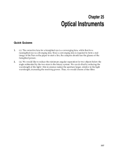Optical Instruments  Chapter 25 Quick Quizzes
