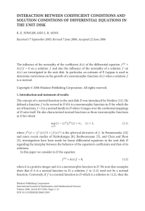 INTERACTION BETWEEN COEFFICIENT CONDITIONS AND SOLUTION CONDITIONS OF DIFFERENTIAL EQUATIONS IN