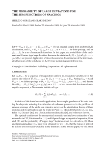 THE PROBABILITY OF LARGE DEVIATIONS FOR THE SUM FUNCTIONS OF SPACINGS