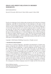 IDEALS AND GREEN’S RELATIONS IN ORDERED SEMIGROUPS