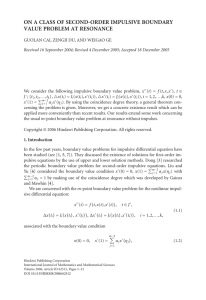 ON A CLASS OF SECOND-ORDER IMPULSIVE BOUNDARY VALUE PROBLEM AT RESONANCE