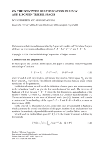 ON THE POINTWISE MULTIPLICATION IN BESOV AND LIZORKIN-TRIEBEL SPACES