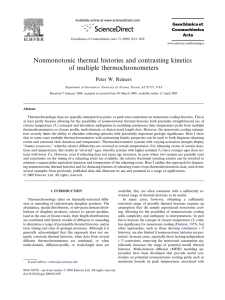 Nonmonotonic thermal histories and contrasting kinetics of multiple thermochronometers Peter W. Reiners