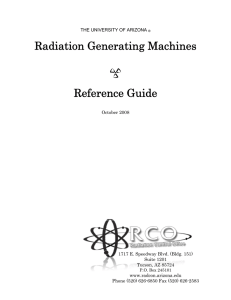 Radiation Generating Machines  Reference Guide