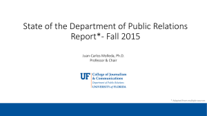 State of the Department of Public Relations Report*- Fall 2015