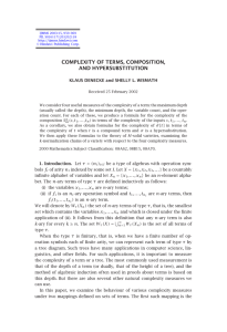 COMPLEXITY OF TERMS, COMPOSITION, AND HYPERSUBSTITUTION KLAUS DENECKE and SHELLY L. WISMATH