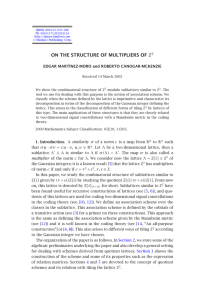 ON THE STRUCTURE OF MULTIPLIERS OF EDGAR MARTÍNEZ-MORO and ROBERTO CANOGAR-MCKENZIE