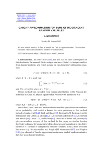 CAUCHY APPROXIMATION FOR SUMS OF INDEPENDENT RANDOM VARIABLES K. NEAMMANEE