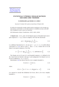 STATISTICALLY STRONGLY REGULAR MATRICES AND SOME CORE THEOREMS