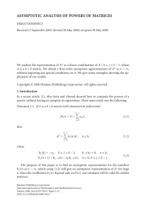 ASYMPTOTIC ANALYSIS OF POWERS OF MATRICES