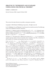 ERRATUM TO ‘‘HYPERFINITE AND STANDARD UNIFICATIONS FOR PHYSICAL THEORIES’’