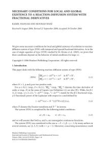 NECESSARY CONDITIONS FOR LOCAL AND GLOBAL FRACTIONAL DERIVATIVES
