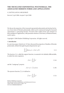 THE TRUNCATED EXPONENTIAL POLYNOMIALS, THE ASSOCIATED HERMITE FORMS AND APPLICATIONS