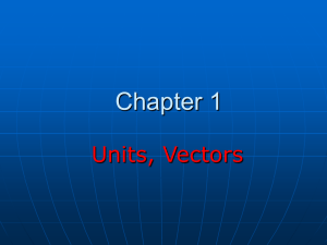 Chapter 1 Units, Vectors
