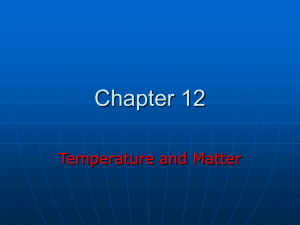 Chapter 12 Temperature and Matter