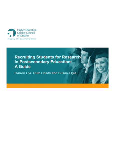 Recruiting Students for Research in Postsecondary Education: A Guide