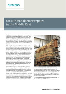 On-site transformer repairs in the Middle East