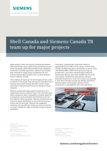 Shell Canada and Siemens Canada TR team up for major projects