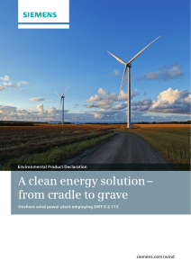 A clean energy solution – from cradle to grave Environmental Product Declaration
