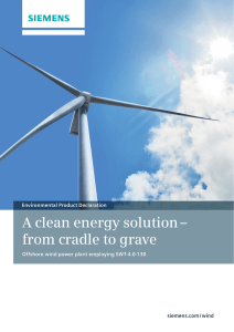 A clean energy solution – from cradle to grave Environmental Product Declaration
