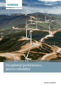 Exceptional performance, proven reliability siemens.com/wind Siemens G2 platform – 2.3-MW geared wind turbines