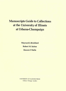 Urbana-Champaign Guide Manuscripts the University