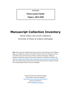 Manuscript Collection Inventory Pease-Lyman Family Papers, 1813-1936