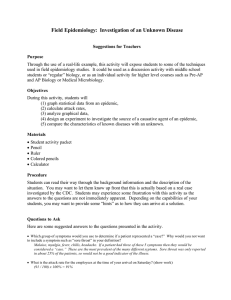 Field Epidemiology:  Investigation of an Unknown Disease