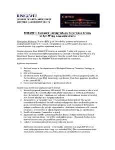 RISE@WIU RISE@WIU Research Undergraduate Experience Grants M. &amp; C. Wong Research Grants