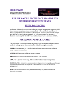 RISE@WIU PURPLE &amp; GOLD EXCELLENCE AWARDS FOR UNDERGRADUATE STUDENTS STEPS TO SUCCESS!