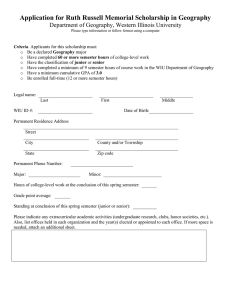 Application for Ruth Russell Memorial Scholarship in Geography