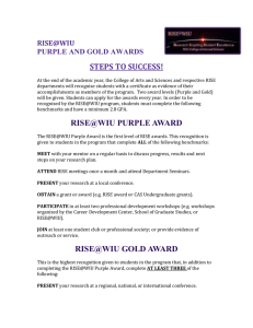 STEPS TO SUCCESS! RISE@WIU PURPLE AND GOLD AWARDS