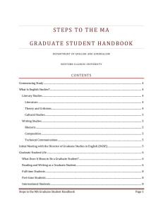STEPS	TO	THE	MA GRADUATE	STUDENT	HANDBOOK CONTENTS