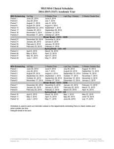 MS3/MS4 Clinical Schedules 2014-2015 (3147) Academic Year