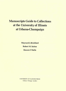 Urbana-Champaign Guide Manuscripts the University