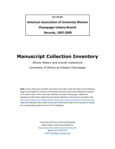 Manuscript Collection Inventory American Association of University Women Champaign-Urbana Branch Records, 1902-2009