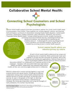 Collaborative School Mental Health: Connecting School Counselors and School Psychologists