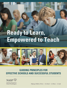 Ready to Learn, Empowered to Teach GUIDING PRINCIPLES FOR