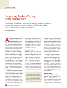 Supporting Teachers Through Stress Management