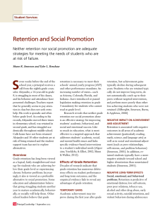 Retention and Social Promotion