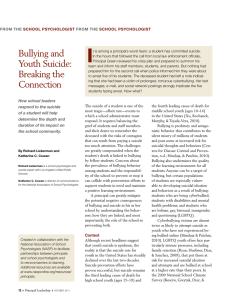 Bullying and Youth Suicide: Breaking the Connection