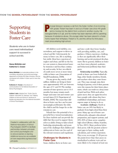 Supporting Students in Foster Care from the