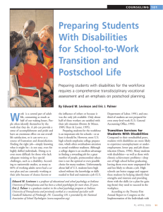 Preparing Students With Disabilities for School-to-Work Transition and