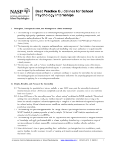 Best Practice Guidelines for School Psychology Internships