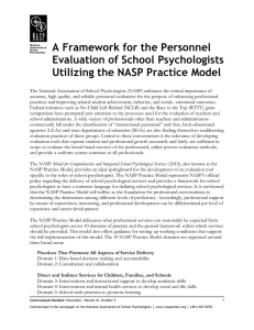 A Framework for the Personnel Evaluation of School Psychologists