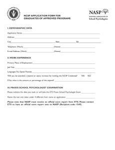 NCSP APPLICATION FORM FOR GRADUATES OF APPROVED PROGRAMS