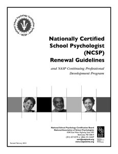 Nationally Certified School Psychologist (NCSP) Renewal Guidelines