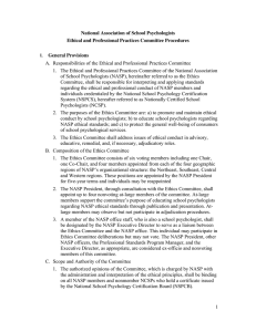 National Association of School Ethical and Professional Practices Committee Procedures  General Provisions