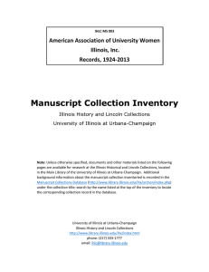 Manuscript Collection Inventory American Association of University Women Illinois, Inc. Records, 1924-2013