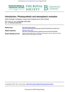 Introduction. Photosynthetic and atmospheric evolution